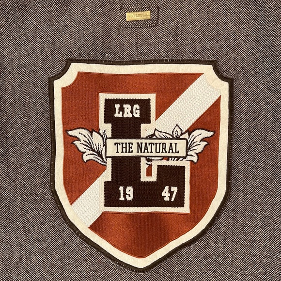 LRG Vintage Style Herringbone Tweed Academia Patch Blazer - Picture 8 of 11